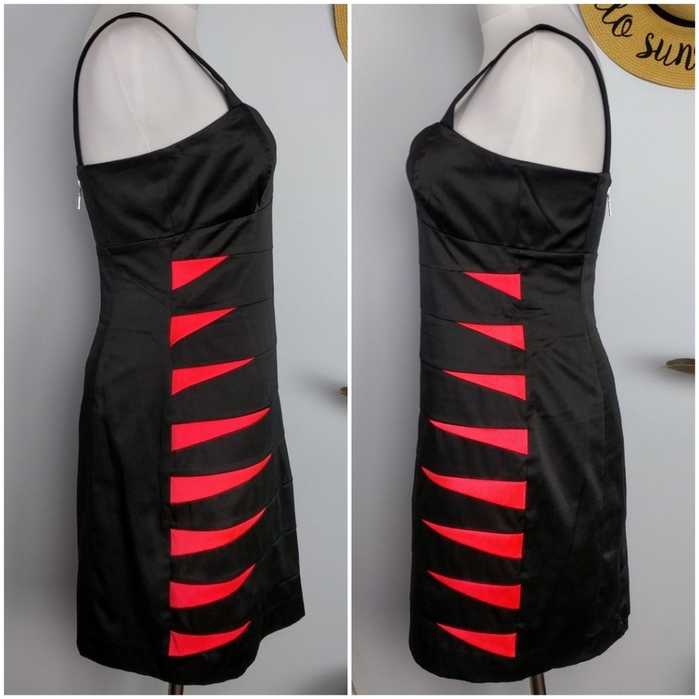 ⬇️$30 H&M Black Satin Bodycon Dress 8 New - Picture 3 of 8
